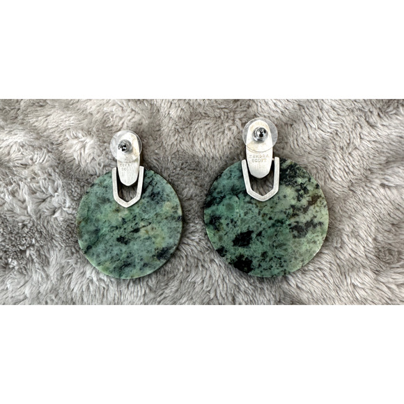 Kendra Scott Didi Dangle Statement Earrings Silver African Turquoise - Picture 2 of 4